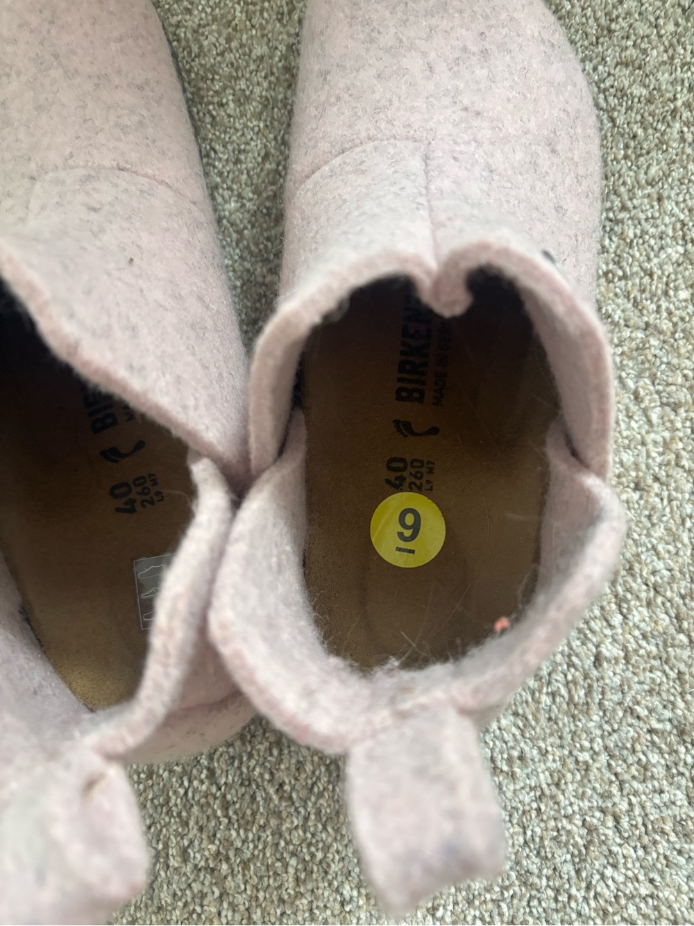 Birkenstock Andermatt Soft Pink Wool Slip-On Slipper Boots - Picture 4 of 6